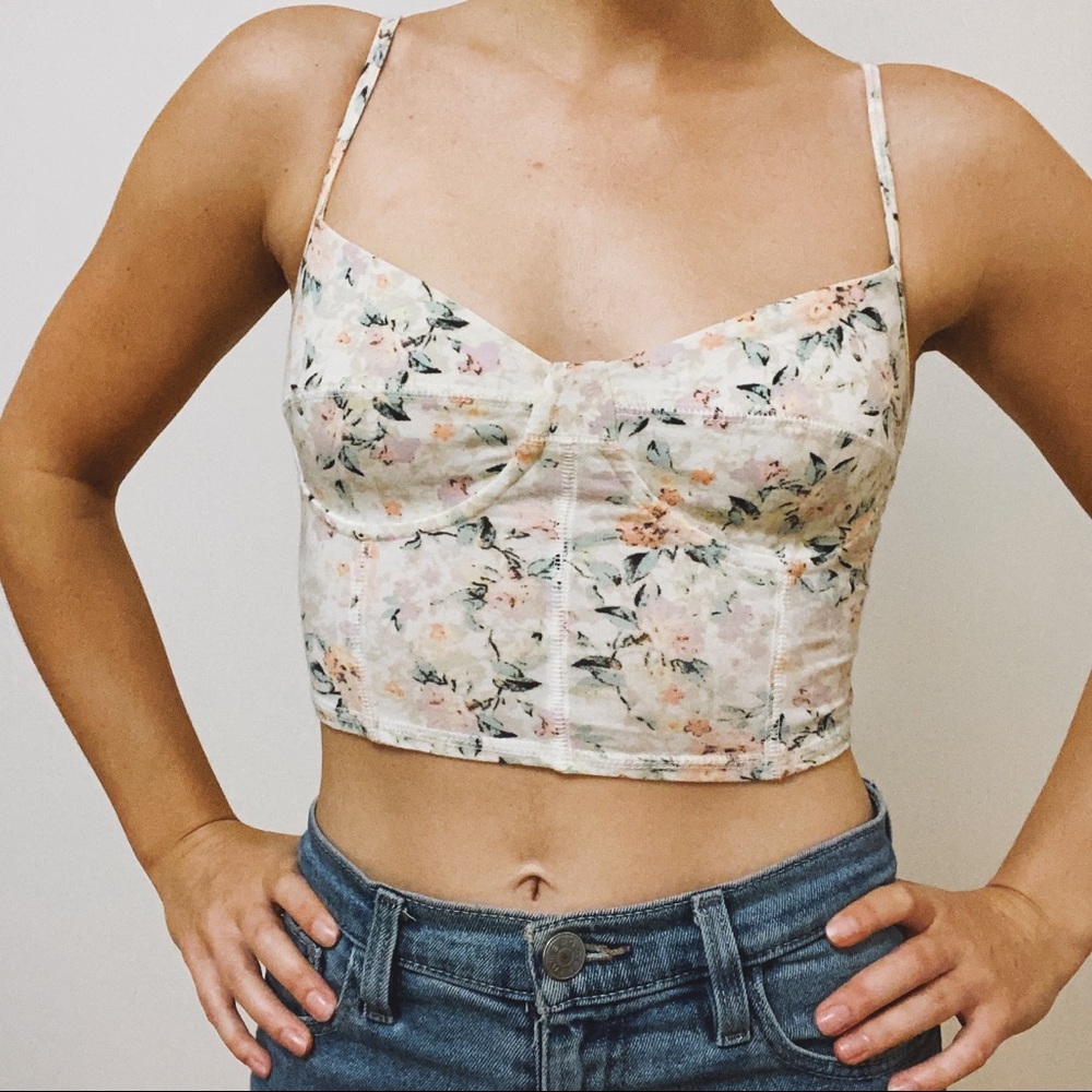 Floral balconet crop top
